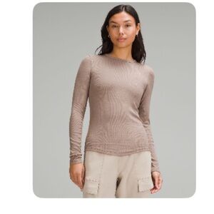 Lululemon Hold Tight Long Sleeve in Taupetastic